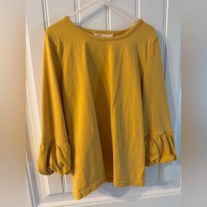 Girls Matilda Jane size 10 shirt. Mustard color